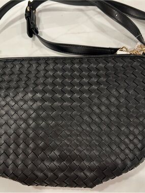 Woven Black Crossbody Bag - Classic Women's Shoulder Bag